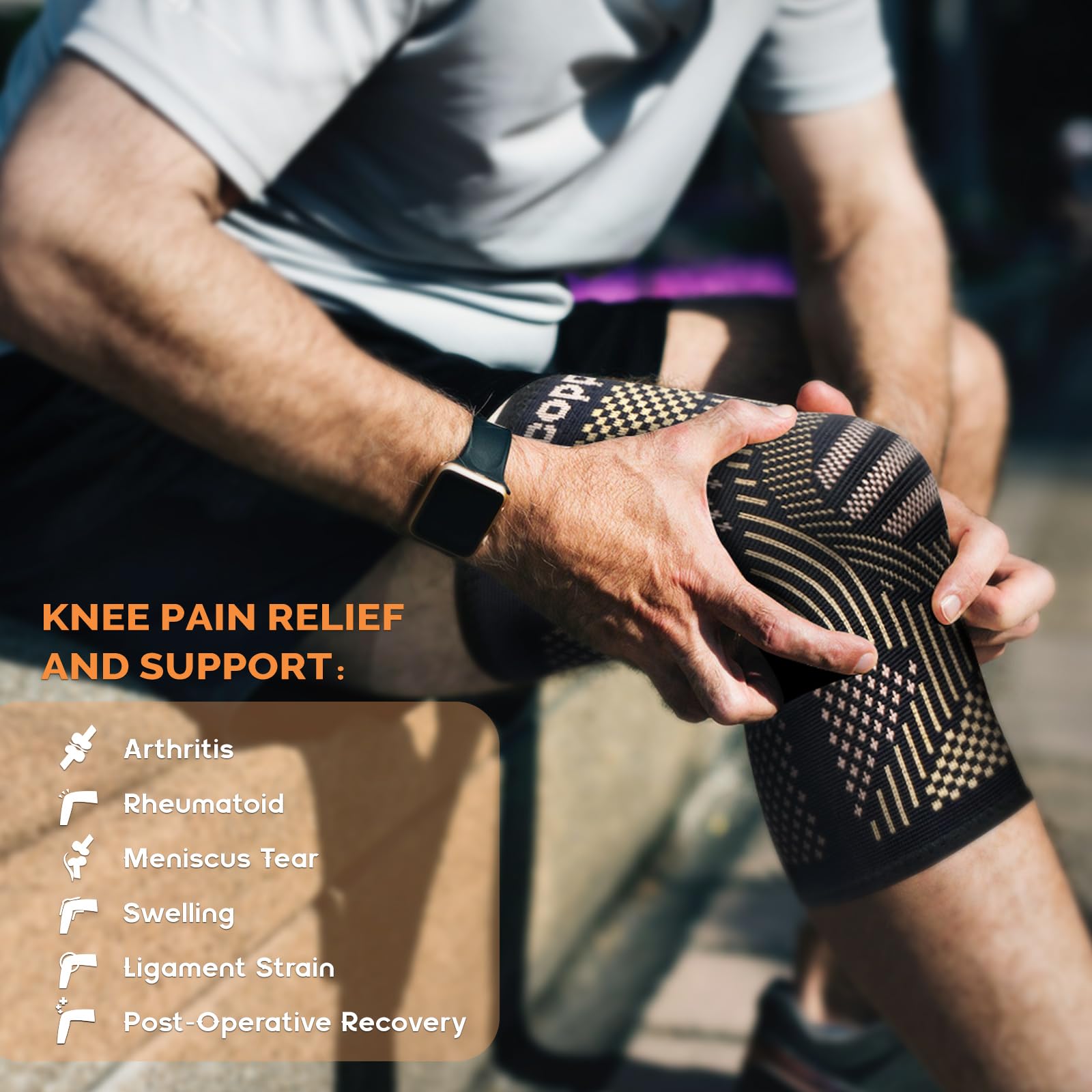 Copper Knee Braces for Knee Pain for Men Women(2pack)-Knee Sleeves for Arthritis Pain and Support-Copper Knee Support for Running,Working Out,Meniscus Tear,Arthritis and Joint Recovery(2X-Large)