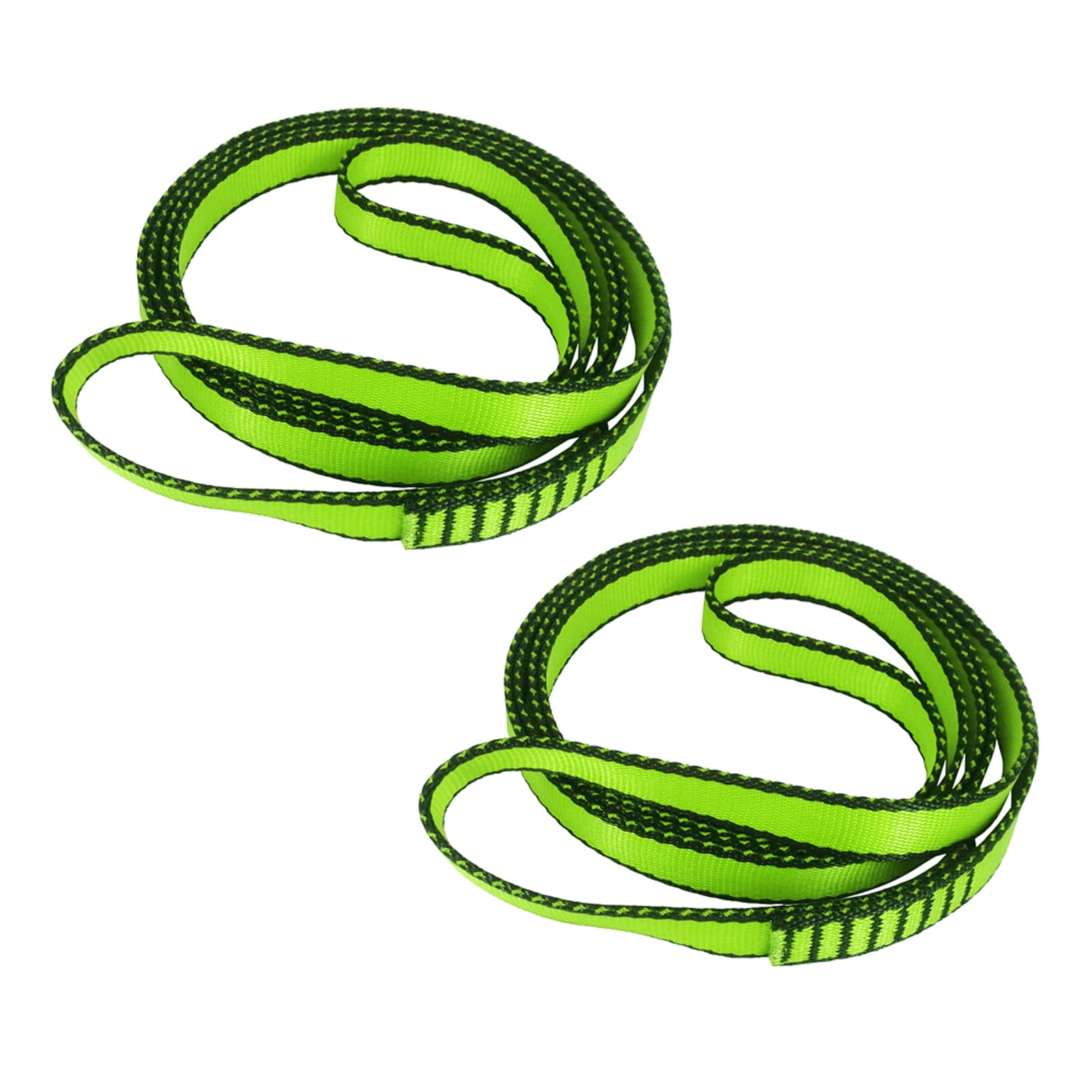 FOSER 18mm Nylon climbing sling Runner, 23KN Nylon Rope,Apply to Rock Climbing, Mountaineering, Hiking, Downhill, Emergency Equipment, etc (Green(2pcs), 120cm/48inch)