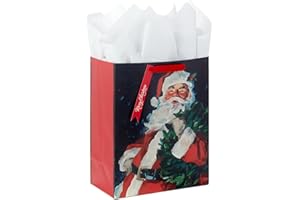 Hallmark 13" Large Christmas Gift Bag with Tissue Paper and Gift Tag (Traditional Santa Claus) for Kids, Adults, Friends, Family