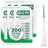GUM Soft-Picks Original Interdental Picks, 50 Count (6 Pack) | Soft bristles, Easy-to-Use Pick, Safe for braces &amp; bridges, Latex &amp; wire free, Plastic carry case included, Disposable picks