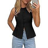 PRETTYGARDEN Womens Vests Top Trendy 2026 Spring Sleeveless Blazer Suit Summer Business Casual Work Button Down Waistcoat