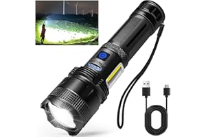NJ FOREVER Rechargeable LED Flashlights High Lumens, 990,000 Lumens Super Bright Flashlight with USB Cable, 7 Modes, Waterproof Flash Light Handheld Powerful Flashlight for Home Camping ﻿