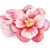 Domensi 100 Pcs Floral Paper Plates Summer Hawaiian Luau Tropical Disposable Dessert Plates 8.8 Inch Hibiscus Party Plates for Bridal Baby Shower Birthday Party Decorations Supplies