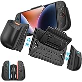 TRANSNOVO Grip Case for Nintendo Switch 2, Ergonomic Switch 2 Accessories with Assemble Standalone Joycon Controller, Comfortable Grip Cover Holds 6 Game Cards for Switch 2, Black