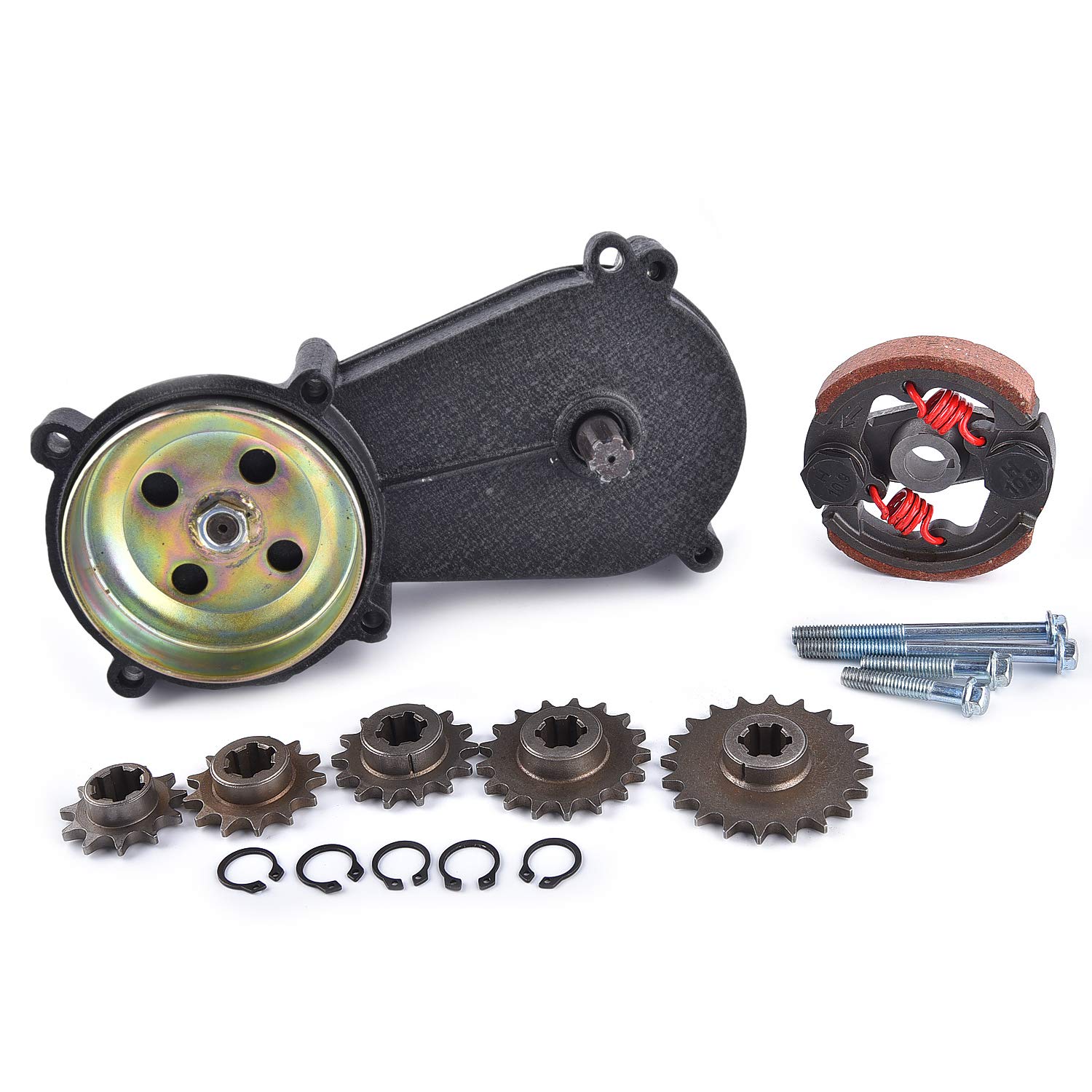 Transmission Gear Reduction Box Clutch 47cc 49cc 2-stroke Pocket Mini Bike T8F 11T 13T 14T 17T 20T Teeth Black
