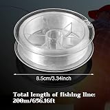 Lanjue 200M Nylon Fishing Line 0.26mm Clear Monofilament 6.0 Spool view 2