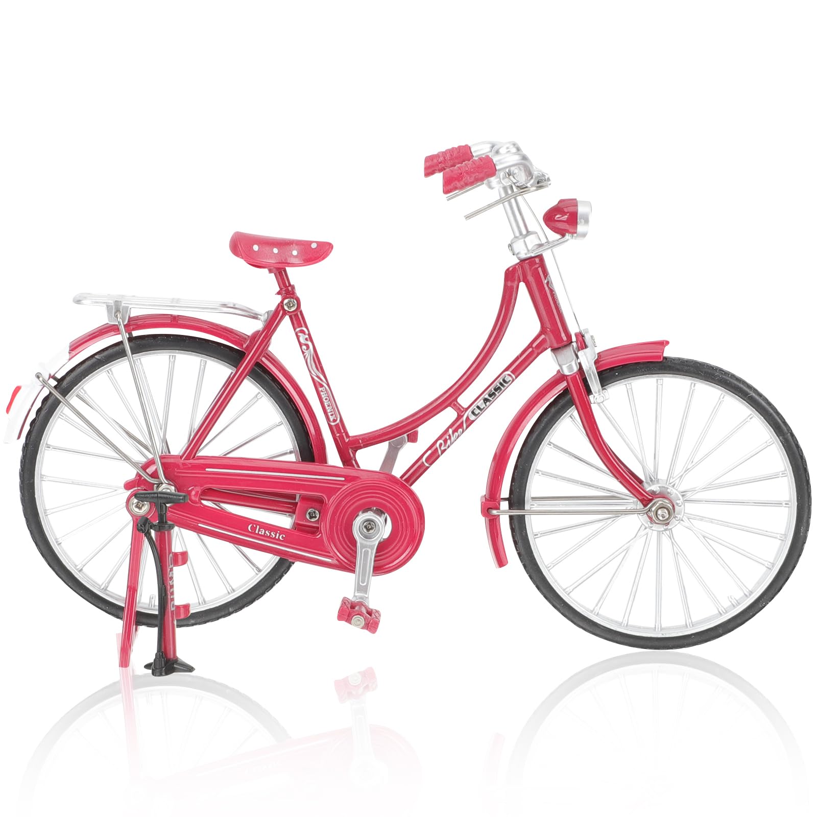 Artibetter Vintage Bike Model 6.69 Inch Retro Bicycle Sculpture with Alloy Frame and Mini Pump for Home Office Decor and Collector Display