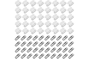 Giantree 80 Pieces of Replacement Blinds Pull Cord Connectors, Stainless Steel Ball Chain Connector Buckles, Pull Cord Connector Buckles Chain Repair Jewelry Clips for 6.0mm Beaded Ball Chains