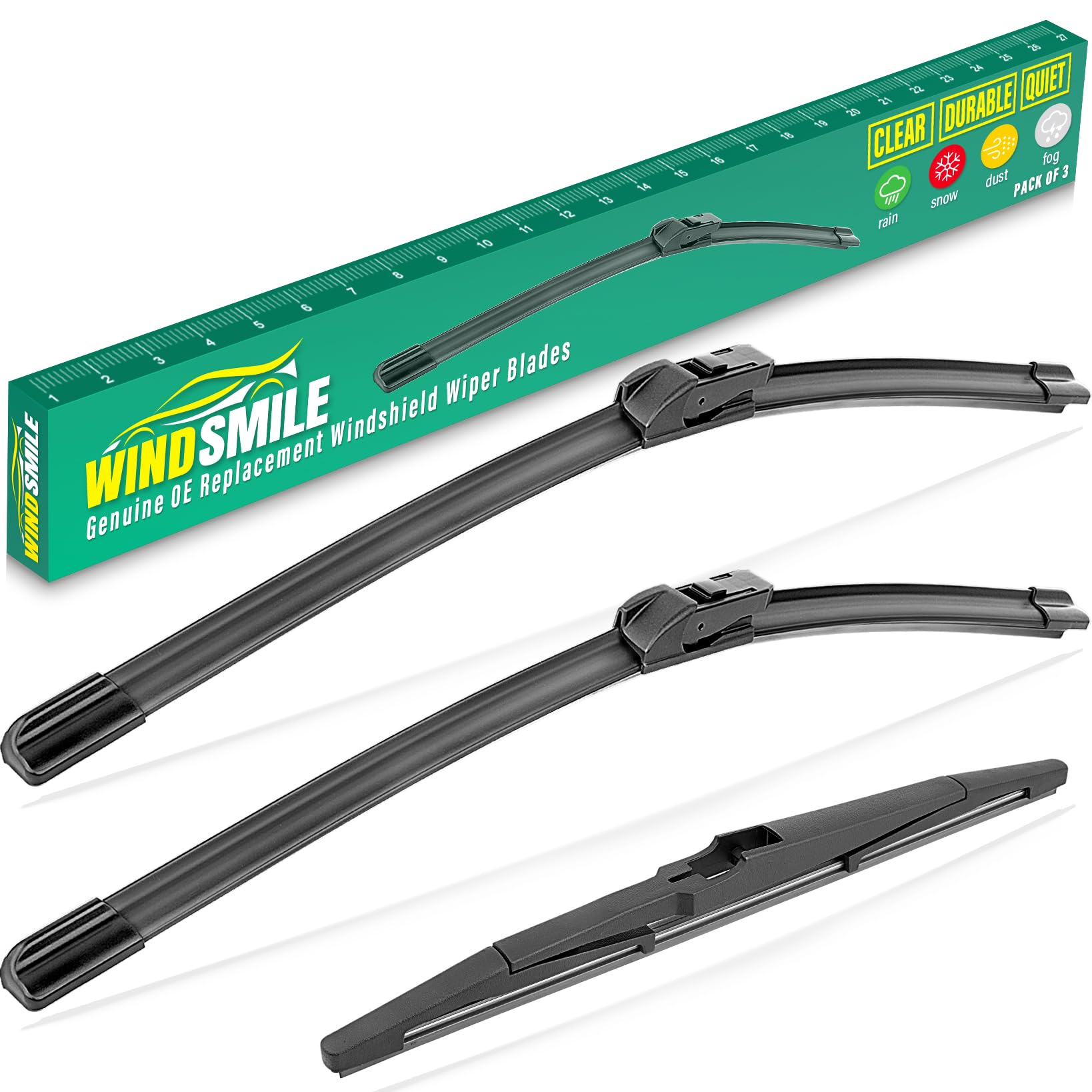 26" 16" 11" Windshield Wiper Blades Replacement for Chevrolet Chevy Trax 2024 2025 Premium All Weather Front Rear Wipers Set - OEM Quality (Pack of 3) Image