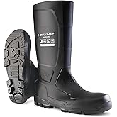 DUNLOP Protective Footwear, Acifort JobGUARD full safety, 100% Waterproof, Polyblend PVC Material, Steel toe, Rubber boots, UNISEX, Black, Size 5-15