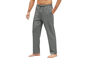 COOFANDY Men's Yoga Pants Casual Elastic Waist Drawstring Jogger Sweatpants Open Bottom Lounge Pants