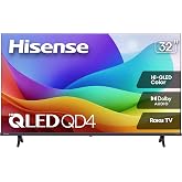 Hisense 32-Inch Class QD4SR Series Hi-QLED HD Smart Roku TV (32QD4HSR, 2026 Model) &ndash; Hi-QLED Color, Dolby Audio, Compatible with Alexa, Full Array LED, Slim Bezel Design