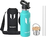 Super Sparrow 500ml Stainless Steel Vacuum Water Bottle Dual Lids Mint