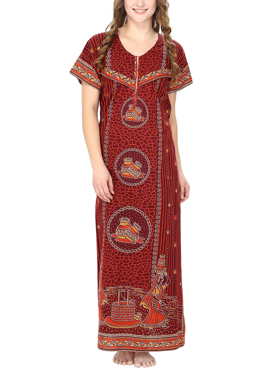 secret wish women's cotton maternity nighty