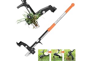 FULLJION 4-Claw Weed Puller,Stand Up Weed Puller Tool, Weeding Tools Gardening with 39.3" Long Handle/Stainless Steel Claws,Detachable Gardening Hand Tools for Lawn and Yard without Bending or Kneeling
