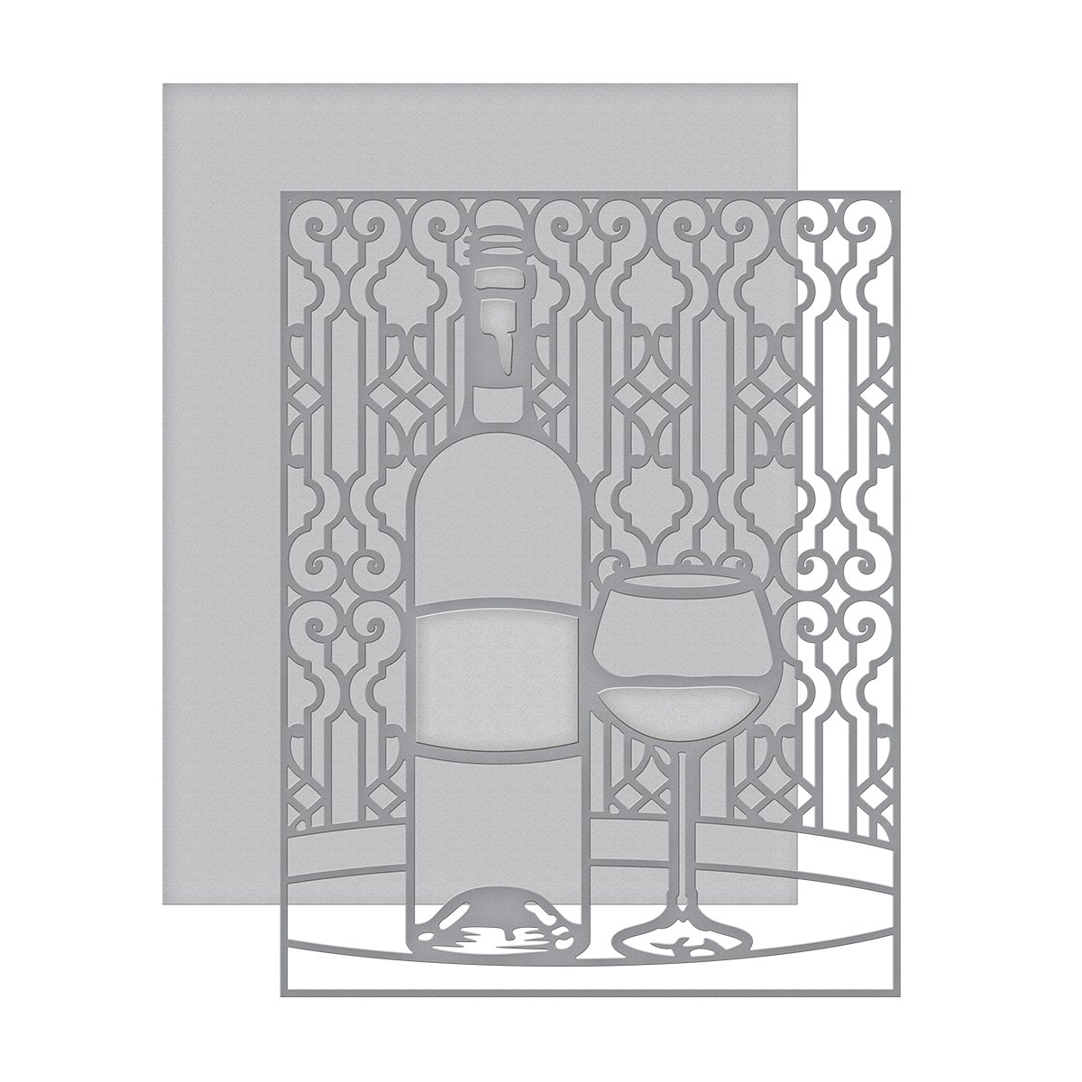 Spellbinders Shapeabilities Time for Wine A2 Card Front Die, Metal, Brown, 24.8 x 14.5 x 0.2 cm