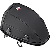KEMIMOTO Motorcycle Tail Bag 12.5L Waterproof Expandable Saddle Bag - Multifunctional Storage for Motorbike Rear Seat, Tank & Outdoor Sports Motorbike Accessories, Black with Detachable Shoulder Strap