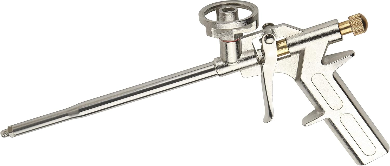 Tolsen Aluminium Foam Gun Applicator, PU Foam, Adjustable Flow & Nozzles, 18x5x8 cm, 0.38 kg