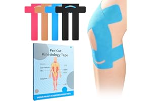 Kinesiology Tape for Knees Pre cut 8Pcs Athletic Knee Support Tapes Pain Relief Cotton Sports Tape Hypoallergenic Elastic Wat