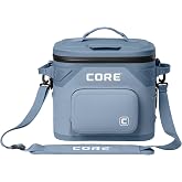 CORE Magnetic Leak Proof Soft Cooler with Waterproof Zipper | Insulated Bag Portable Ice Chest Box | Best Soft Cooler for Food &amp; Beverages for Tailgating, Car Camping, Travel, and Family Beach Picnics