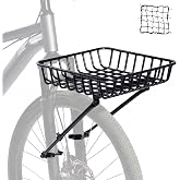 Bike Front Rack - Front Bicycle Cargo Rack with Support Struts &amp; Adjustable Straps - Aluminium Front Cargo Pizza Rack, Stable &amp; No Rattle, Universal Fit for Mountain, Gravel &amp; Touring Bikes