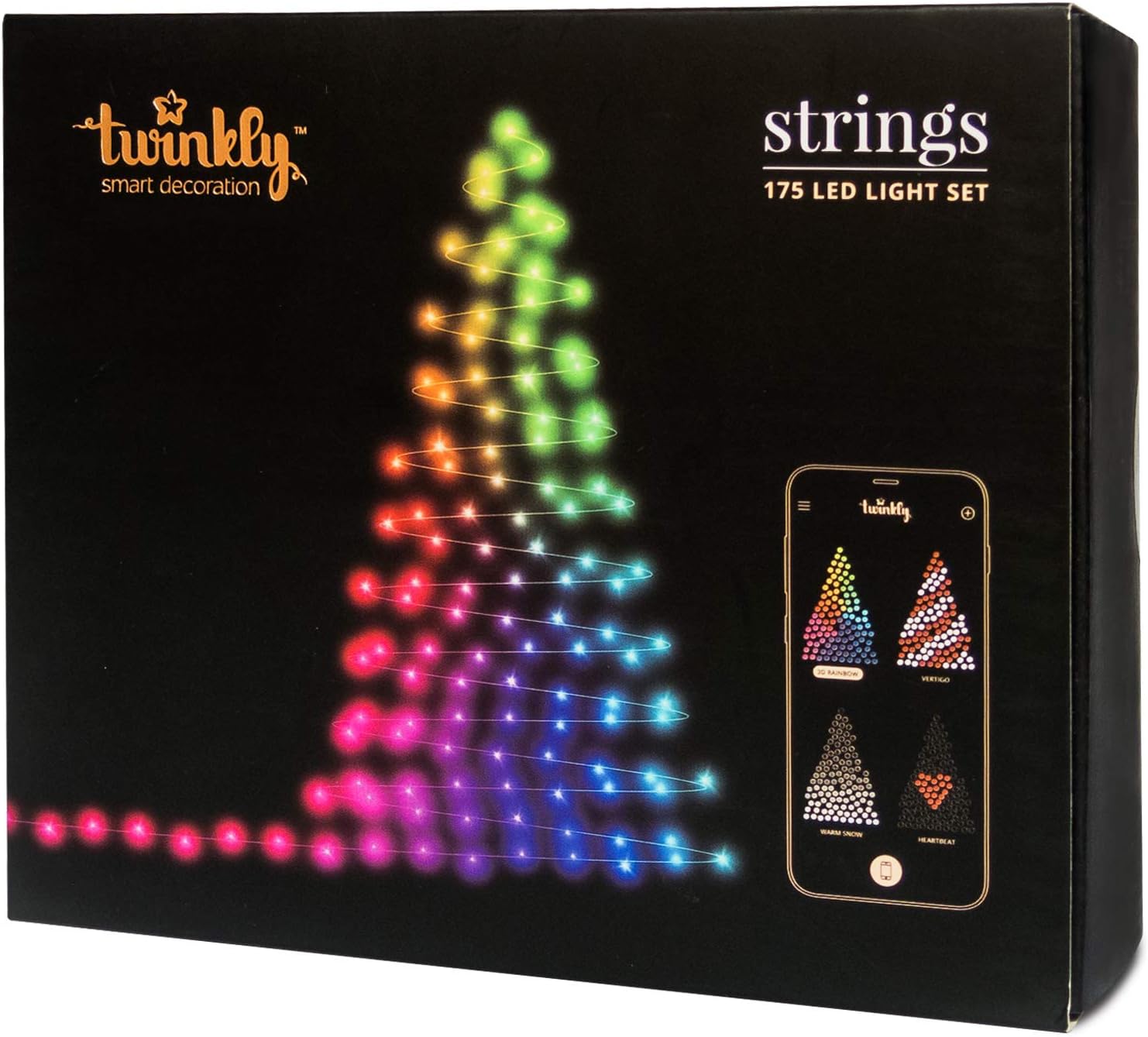 Twinkly 175 LED String Lights | Customizable WiFi-Enabled LED Lights (175 Lights)