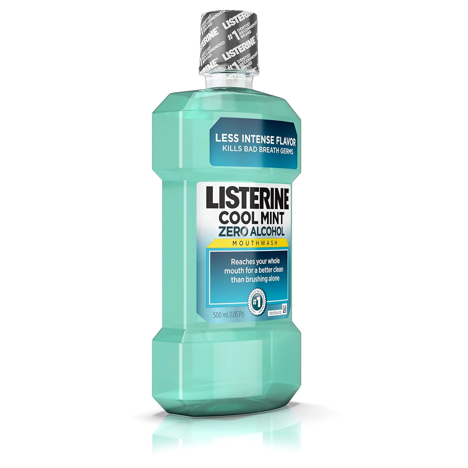 Listerine Zero Alcohol Mouthwash, Less Intense Alcohol-Free Oral Care Formula for Bad Breath, Cool Mint Flavor, 500 ml (Pack of 6) : Beauty
