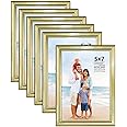 Langdon House 5x7 Picture Frames Set (Gold, 6 Pack) Distinguished Edging for Classic Style, Richland Collection