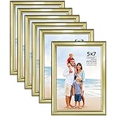 Langdon House 5x7 Picture Frames Set (Gold, 6 Pack) Distinguished Edging for Classic Style, Richland Collection