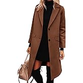 ANRABESS Womens Peacoat Notched Lapel Collar Single-Breasted Trench Coats Loose Casual Long Jacket 2025 Fall Winter Outerwear