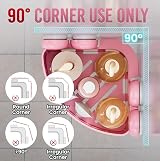 TAILI Shower Corner Shelves 2 Pack Suction Caddy Pink 3.2x8.7x10.6 in view 5