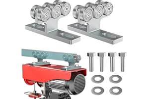 TIRYIUOU 2Pcs 6 Wheel Electric Hoist Trolley for PA200-1000 Electric Hoist Silent Roller Trolley Assembly for Unistrut 1-5/8" Wide and All 1-5/8" or Taller Strut Channel