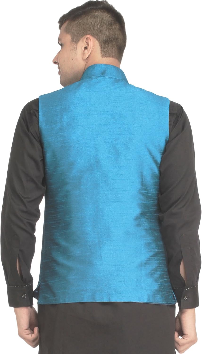 exotic india men's silk waistcoat spe97