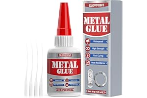 GLOWPOINT Metal Glue, 35g UltraStrong Adhesive for Stainless Steel, Aluminum, Iron, and More, Waterproof, Fast-Drying Repair Glue for Metal Crafts, Automotive, and DIY Projects