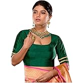 Women's Readymade Designer Party Wear Bollywood Indian Style Padded Blouse for Saree Crop Top Choli Green (XS-34)