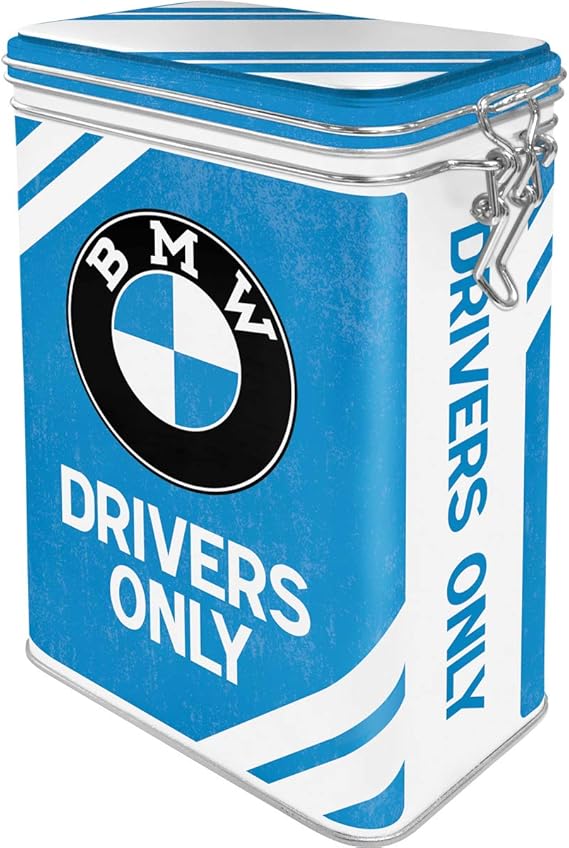 NostalgicArt Retro Kaffeedose BMW Drivers Only, BlechDose mit Aromadeckel, Vintage