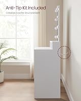 VASAGLE KAILYN Dressing Table with Mirror LED Light 2 Drawers White view 7