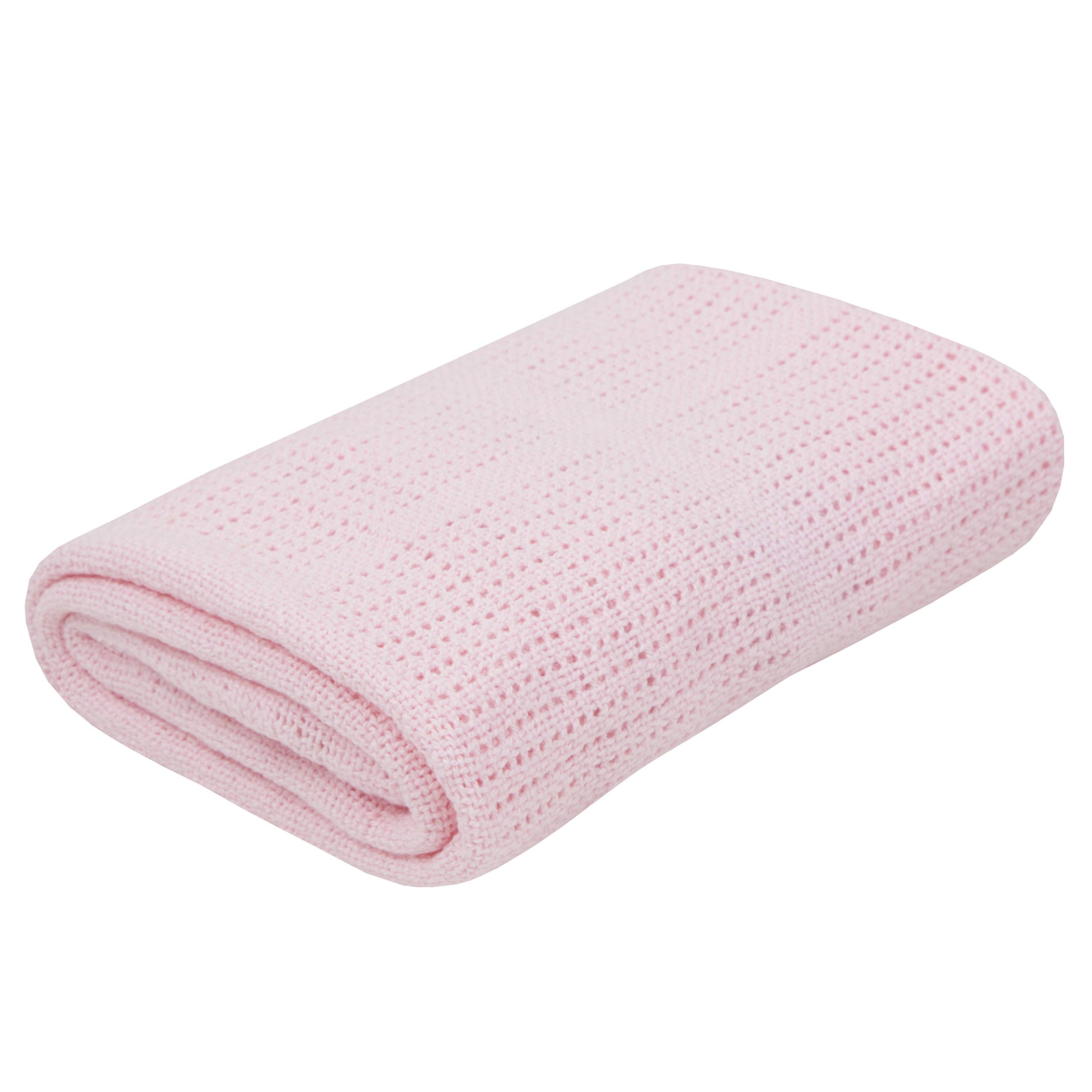 Babytown Baby Boys and Girls Soft Cotton Cellular Blankets, Pink, 70 x 90cm