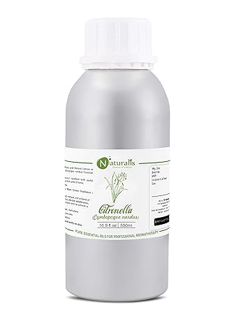 Naturalis Essence of Nature Citronella Essential Oil for Hair & Skin Care, Mosquito Repellent and Refreshing Aroma - 500ml