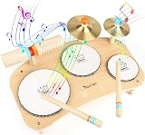 Vanplay Wooden Drum Set for Toddlers 3 4 5 Years Montessori Music Toy view 1