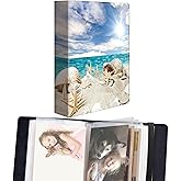 DEGDFSGR Small Photo Album 4x6 60 Pockets 120 Photos - Adventure Book Baby Photo Albums Photo Books for 4X6 Pictures Memory Book with Black Elastic Band for Photo Storage,Beach Conch Starfish