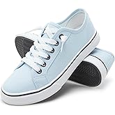 Women Canvas Sneaker Slip On Non Slip Casual Shoes Lace Up Canvas Low Top White Shoes Loafers for Women Fashion Black Sneaker