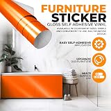 vgoltd Glossy Self-Adhesive Vinyl Wrap Orange 60x200 cm view 2