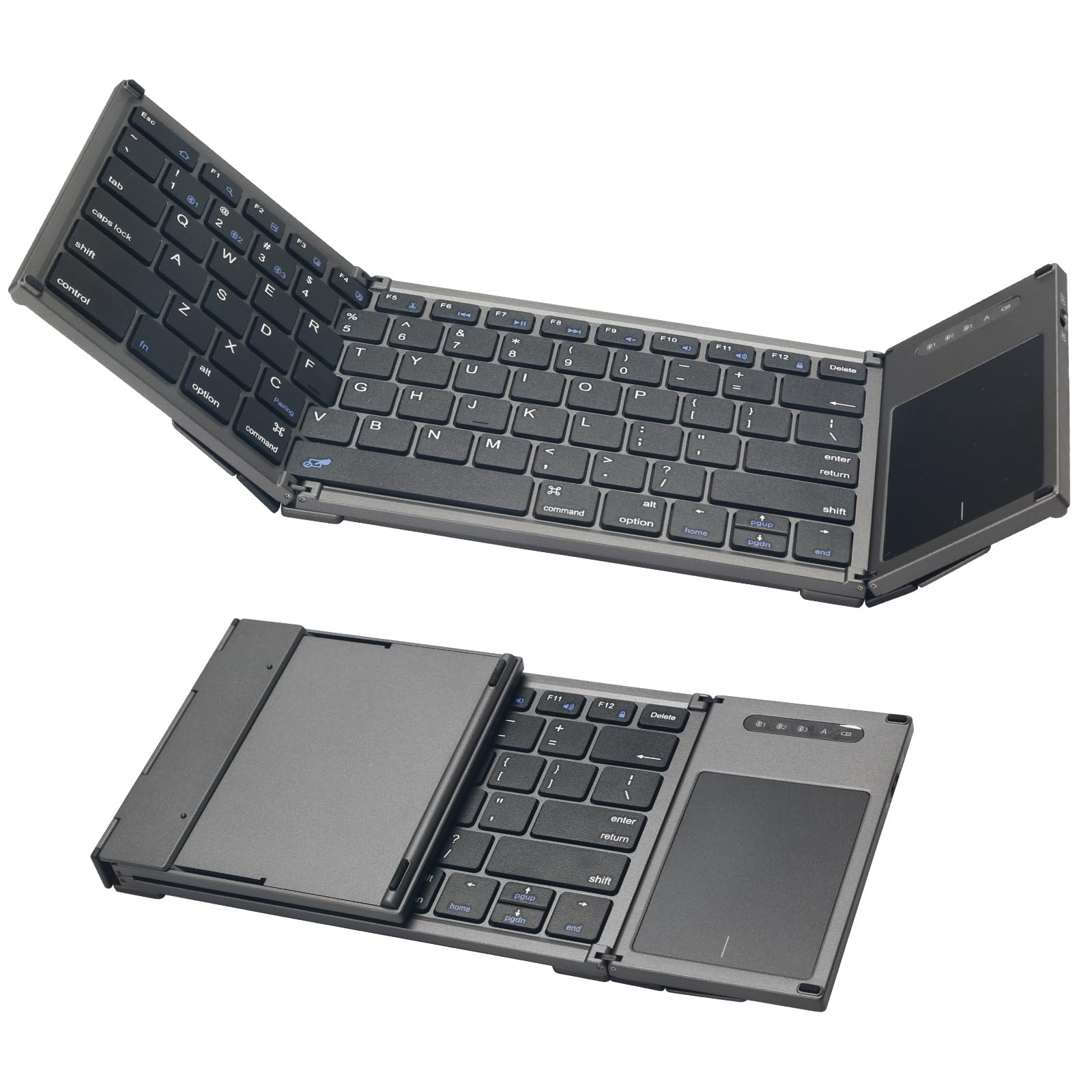 Photo 1 of ZZR SEVEN Bluetooth Keyboard, Foldable Keyboard, Portable Keyboard with Touch Pad, Travel Keyboard Compatible with Windows iOS Android, iPhone and Tablet (B066T)