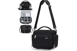 RAINSMORE Camera Bag, DSLR/SLR/Mirrorless Camera Bags for Photographers Waterproof Camera Case Bag with Tripod Holder & Rain 