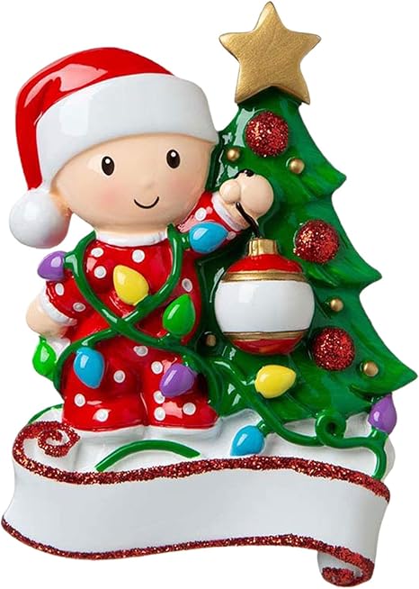 Amazon Co Jp Marginf クリスマスデコレーションdiyパーソナライズされた赤ちゃんクリスマスツリーの横にカラフルな光で クリスマスツリーを飾る家族の装飾家の装飾クリスマスギフト 赤 ホーム キッチン