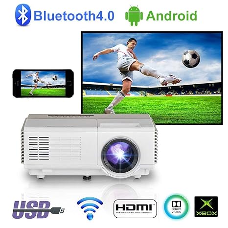 Proyector inalámbrico portátil HDMI Bluetooth, Mini Android ...