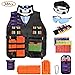 VDROL 38 Pcs Kids Tactical Vest Kit for Nerf Guns N 30 Bullets + 2 Quick Reload Clip + Protective Glasses + Face Tube Mask + Hand Wrist Bands + Darts Pouch