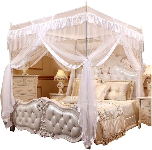 Amazon Com Mengersi Princess 4 Corners Post Bed Curtain Canopy