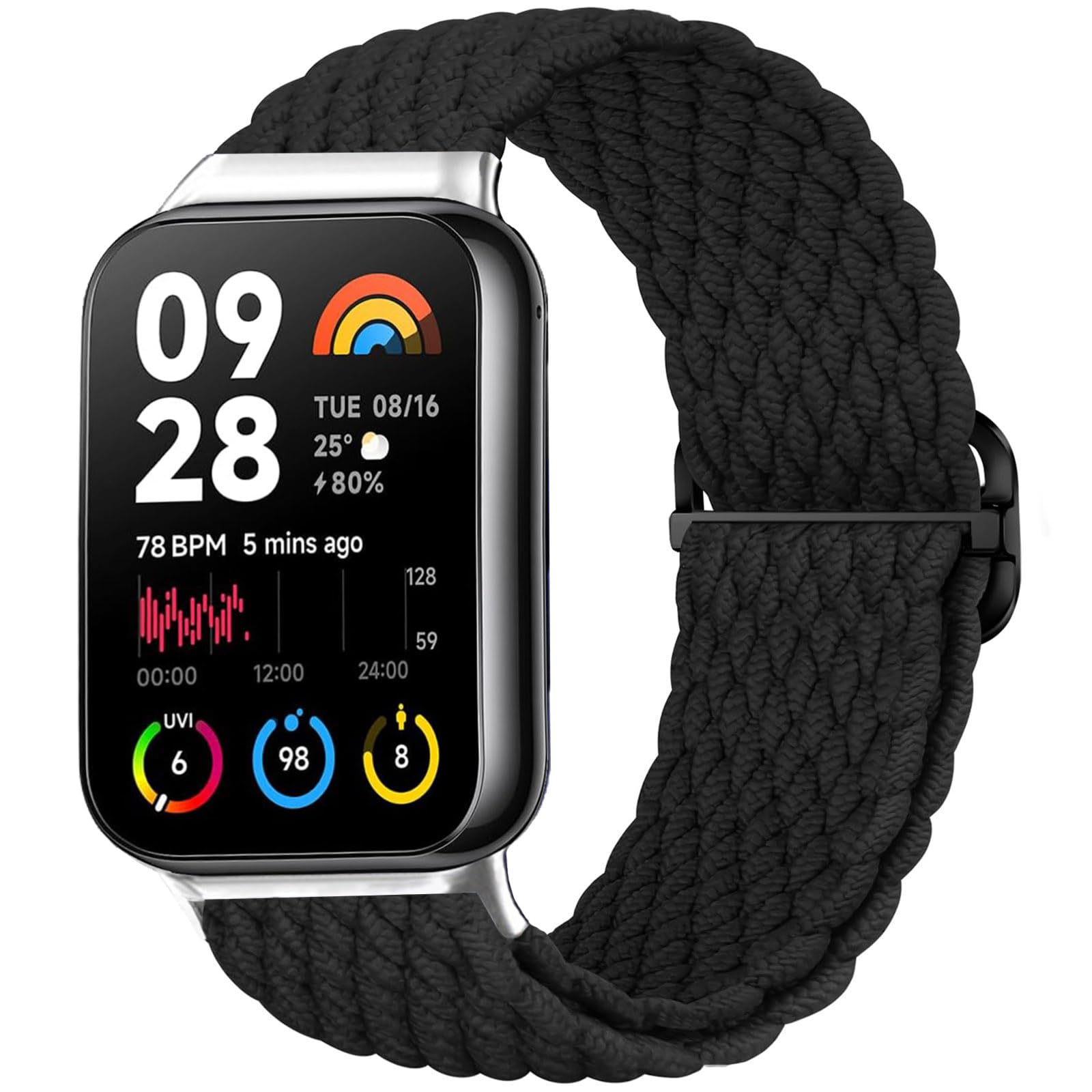 SUGARJAR Braided Strap For Xiaomi Smart Band 9 Pro/Mi Band 8 Pro/Redmi Watch 4,Elastic Sports Replacement Straps for Xiaomi Smart Band 9 Pro/Mi Band 8 Pro/Redmi Watch 4 for Women and Men